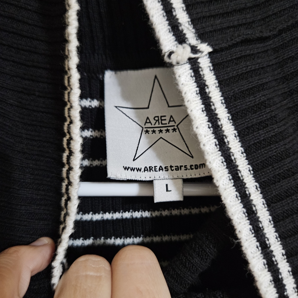 Area Stars Striped Black and White Sweater Dress - Picture 4 of 9